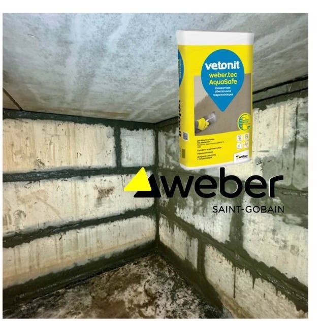 Обмазочная гидроизоляция угла, материалы weber